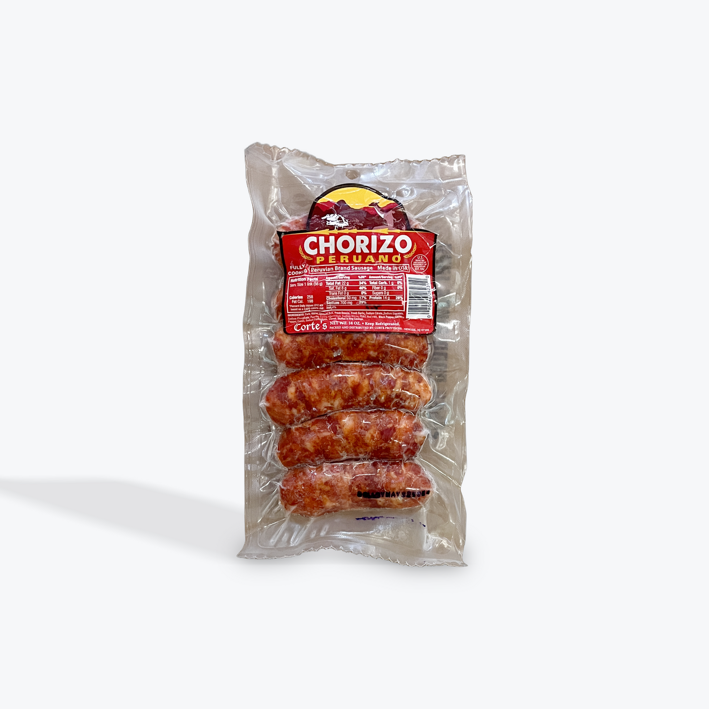 Cortes - Peruvian chorizo, 14 oz, pack with 6