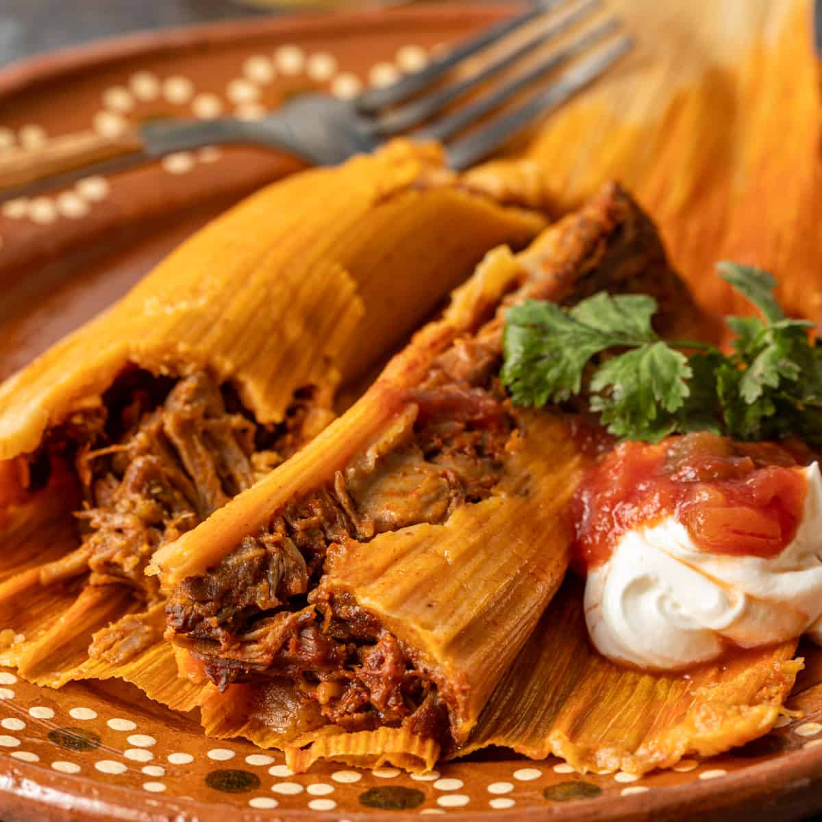 Fresh Tamales- Puerco Salsa Roja, Half Dozen