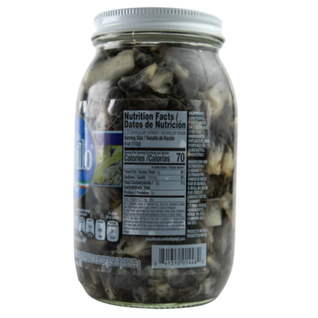 Flor de Calvillo Huitlacoche, a gourmet Mexican delicacy made from corn truffles. Perfect for adding a unique flavor to your dishes. Order now and experience the authentic taste of Mexico
