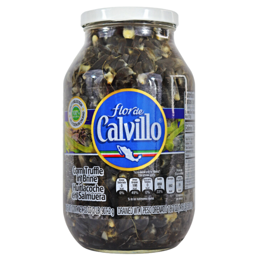 Flor de Calvillo Huitlacoche, a gourmet Mexican delicacy made from corn truffles. Perfect for adding a unique flavor to your dishes. Order now and experience the authentic taste of Mexico